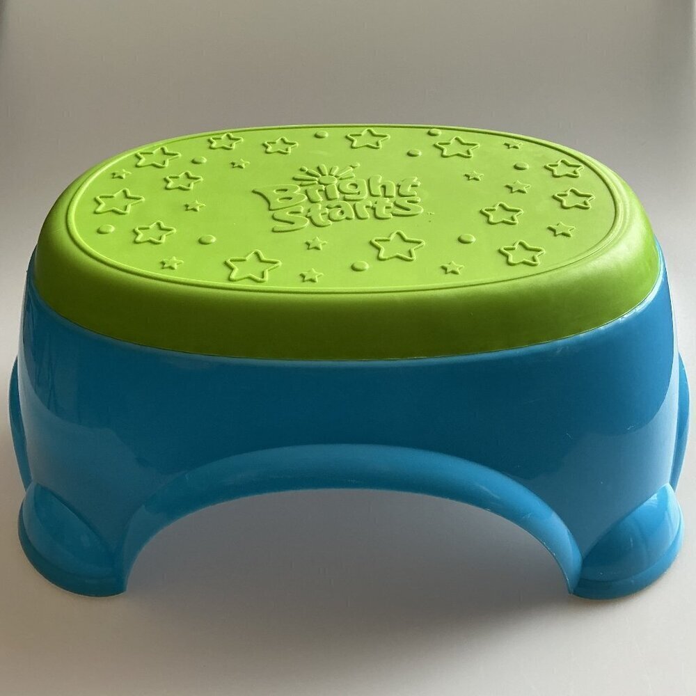 Vintage 2004 Bright Starts "My Little Step Stool" - Blue & Green Kids Toddler
